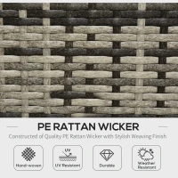 Outsunny Rattan Garden Sofa Set, 4-Seater Wicker Sectional for Garden, Grey(m-4)