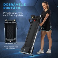 HOMCOM Passadeira Elétrica Dobrável Passadeira com Velocidade 1-10km/h Ecrã LCD Parada de Emergência e Carga Máxima 110kg para Casa Escritório Ginásio 122x62,5x119cm Prata e Preto(m-8)