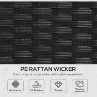 Outsunny Mobilier de Terasa Impletit, Set de Canapele de exterior din Ratan PE cu Pergola copertina plianta, Copertina pentru punte, piscina, gradina, terasa, bej(m-4)