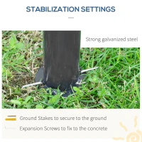 Outsunny Foisor pentru gradina 3m x 3 m, Adapost copertina foisor exterior cu acoperis dublu cu plasa & draperii, Cadru din otel galvanizat pentru gradina, gazon, curtea din spate si punte(m-7)