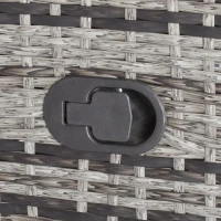 Outsunny 2 Seater Patio Wicker Chaise Lounge Sofa Set with Fabric Cushion, Grey(m-8)