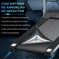 HOMCOM Passadeira Elétrica Dobrável Passadeira com Velocidade 1-10km/h Ecrã LCD Parada de Emergência e Carga Máxima 110kg para Casa Escritório Ginásio 122x62,5x119cm Prata e Preto(m-7)