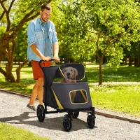Pawhut Carucior Animale – Roti Universale & Amortizor pentru Confort(m-2)