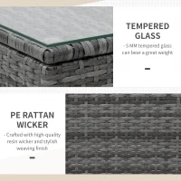 Outsunny 2-Seater Rattan Table Chair Bistro Garden Furniture Set Wicker Table Outdoor Patio(m-6)