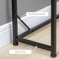 HOMCOM Birou de colt , Birou de scris la calculator cu cadru de metal pentru spatii mici, lucru de acasa, Natural(m-6)