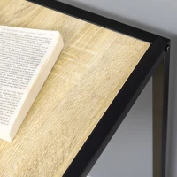 HOMCOM Birou de colt , Birou de scris la calculator cu cadru de metal pentru spatii mici, lucru de acasa, Natural(m-8)