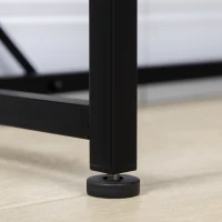 HOMCOM Birou de colt , Birou de scris la calculator cu cadru de metal pentru spatii mici, lucru de acasa, Natural(m-9)