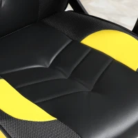 Vinsetto Scaun de Gaming Fotoliu de Birou Rotativ cu Roti din Piele ecologica Negru si galben(m-9)