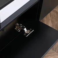 HOMCOM Mobile Porta TV Moderno con 2 Mensole in Legno, Vani Aperti e Armadietti, Nero(m-7)