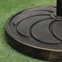 Outsunny 18kg Resin Garden Parasol Base, Round Outdoor Market Umbrella Stand Weight for Poles of Φ38mm to Φ48mm, Bronze(m-8)