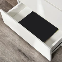 HOMCOM Chest of Drawers, 4 Drawers Storage Cabinet Floor Tower Cupboard for Bedroom Living Room, White(m-8)