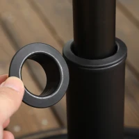 Outsunny 18kg Resin Garden Parasol Base, Round Outdoor Market Umbrella Stand Weight for Poles of Φ38mm to Φ48mm, Bronze(m-7)