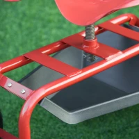 Outsunny Gardening Planting Rolling Cart W/Tool Tray-Red(m-8)
