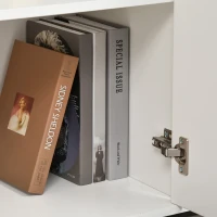 HOMCOM Kitchen Sideboard Storage Cabinet, Modern Coffee Bar with Push-Open Design and 2 Drawers for Living Room Bedroom, White(m-10)