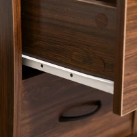 HOMCOM Computer Office Desk PC Table Workstation with  Keyboard Tray, Drawers, Brown(m-7)