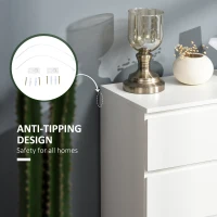 HOMCOM Chest of Drawers, 4 Drawers Storage Cabinet Floor Tower Cupboard for Bedroom Living Room, White(m-5)