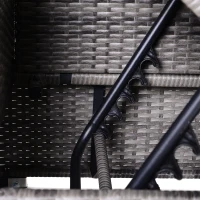 Outsunny Conjunto de sofá de vime de 3 peças com chaise longue e mesa de centro Encosto ajustável em altura amplo espaço de armazenamento cinza(m-8)