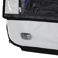 HOMCOM Kinderanhänger Kinderfahrrad geeignet für 2 Kinder, Stahlrahmen, Sitzträger mit Sicherheitsgurt, für Kinder ab 18 Monaten, Oxford-Gewebe, Stahl, 130x76x88 cm, Blau+Weiß(m-9)