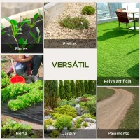 Outsunny Rolo de Malha Anti-Ervas 2x100 m Malha Geotêxtil 60 g/m² para Controlo de Ervas Daninhas de Jardim Malha Anti-Ervas Pret(m-7)