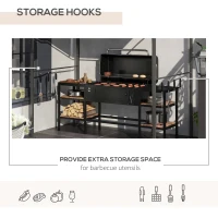 Outsunny 2.2 x 1.5 m BBQ Grill Gazebo Tent, Garden Grill with Metal Frame, Curved Canopy and 10 Hooks, Outdoor Sun Shade, Beige(m-5)