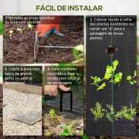 Outsunny Rolo de Malha Anti-Ervas 2x100 m Malha Geotêxtil 60 g/m² para Controlo de Ervas Daninhas de Jardim Malha Anti-Ervas Pret(m-5)