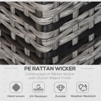 Outsunny Two-Seater Rattan Sofa - Mixed Grey(m-4)