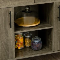 HOMCOM Buffet meuble de rangement 2 portes avec étagères, 2 tiroirs et 2 niches - dim. 120L x 39l x 83.8H cm(m-9)