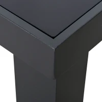 Outsunny 4 PCs Aluminum PE Rattan Wicker Sofa Set Outdoor Conservatory Furniture Lawn Patio Coffee Table, Deep Grey(m-9)