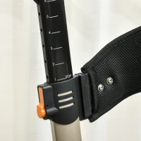 HOMCOM Rollator mit Stuhl Faltbarer Gehwagen Gehhilfe für Senioren mit 4 Rädern Stauraum Bremse höhenverstellbar Leichtgewicht Aluminium Gold+Grau 67 x 64 x 80-92 cm(m-15)