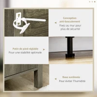 HOMCOM Buffet meuble de rangement 2 portes avec étagères, 2 tiroirs et 2 niches - dim. 120L x 39l x 83.8H cm(m-6)