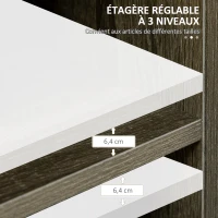 HOMCOM Buffet meuble de rangement 2 portes avec étagères, 2 tiroirs et 2 niches - dim. 120L x 39l x 83.8H cm(m-5)