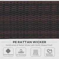 Outsunny 4 Pieces PE Rattan Garden Sofa Set with Cushions, Outdoor Patio Wicker Weave Conservatory Furniture Set with a Loveseat, 2 Armchairs and a Glass Top Coffee Table, Mixed Brown(m-4)