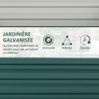 Outsunny Carré potager de jardin tôle d'acier ondulée 120 x 120 x 30 cm vert foncé(m-5)