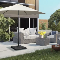 Outsunny Suport de baza din rasina 19kg pentru umbrela de gradina, Greutati patrate pentru suportul pentru umbrele de exterior de pe piata pentru stalpi de Φ32mm, Φ38mm si Φ48mm, negru(m-8)
