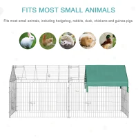 PawHut Țarc pentru Animale cu Învelitoare și Uși, 220x103x103 cm, Verde(m-6)