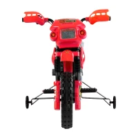 HOMCOM Mota Elétrica para Crianças Bateria 6V para Crianças acima de 3 Anos com Rodas de Apoio 102x53x66 cm Vermelho e Preto(m-11)