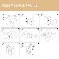 HOMCOM Étagère murale carrée 4 compartiments en panneaux de particules charge maximale 15 Kg 60 x 25 x 60 cm(m-6)