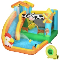 Outsunny Castel Gonflabil 5‑in‑1 Copii – Ferma cu Tobogan & Piscina(m-1)