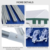 Outsunny Cort pentru petreceri 4 x 3 (m) cu pereti laterali, patru ferestre si usi duble, Cort de exterior pentru petreceri, nunti si evenimente(m-7)