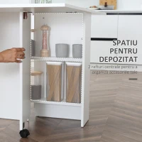 Homcom Birou Pliabil cu Etajera Integrata si Roti(m-5)
