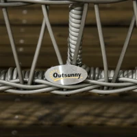 Outsunny Ensemble salon de jardin 4 pièces canapé 2 places 2 fauteuils 1 table basse avec 8 coussins métal résine aspect rotin(m-8)