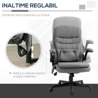 Fotoliu Relax cu Masaj Vinsetto cu Interfata USB si Inaltime Reglabila, 68,5x72x109-119cm, Gri(m-6)