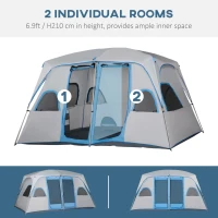 Outsunny cort camping 4-8 persoane, 400x 240x210cm(m-5)