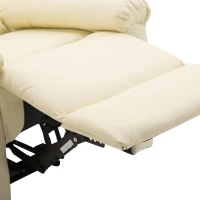 HOMCOM Poltrona Relax Reclinável Estofado em PU Poltrona de Sala de Estar com Apoio para os Pés Retrátil Encosto Alto Apoio para os Braços e Assento Acolchoado Grosso 80x97x107cm Bege(m-9)