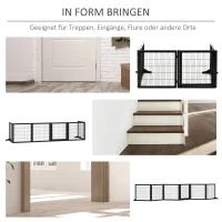 PawHut Absperrgitter für Hunde klappbar 432 x 36 x 70cm Kiefernholz Schwarz(m-6)