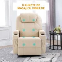HomCom fotoliu balansoar pentru masaj, 84x92x109cm, crem(m-7)