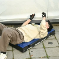 DURHAND Platforma de lucru pliabila 4 in 1, banca de lucru cu rigla, schela, si carucior, aluminiu si plastic(m-8)