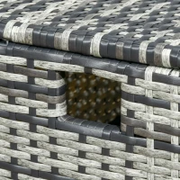 Outsunny 6 Piece Rattan Garden Furniture Set, 8-Seater Outdoor Sofa Sectional with 3 Cushioned Loveseat  2 Footstools Table Grey(m-7)