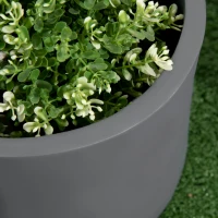 Outsunny plantenpotten set van 3 Ronde bloempotten met afwateringsgat Kruidenpot(m-3)