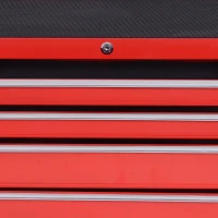 DURHAND 7-Drawer Rolling Tool Chest on Wheels, Lockable Tool Cabinet with Side Handle, Metal Tool Box Trolley for Garage, Workshop, Red(m-8)